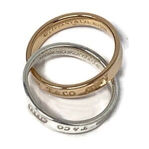 Tiffany & Co 18K Gold Sterling Silver Interlocking Circles 1837 Ring: MSRP $1675